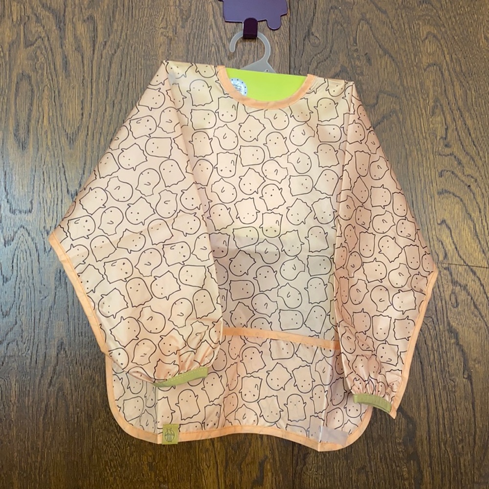 Adorable long sleeve peach ghost baby bib